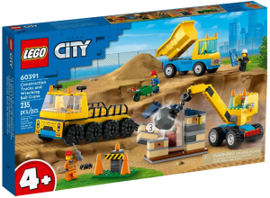 Конструктор LEGO City Construction Trucks and Wrecking Ball Crane 60391