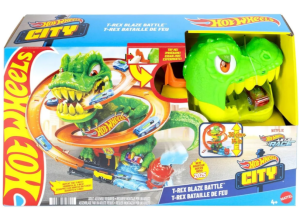 Трек Hot Wheels Ти-Рекс Пылающая битва с пусковой установкой JBM73