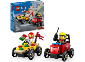 Конструктор LEGO Гоночные машинки. Пицца против пожарной машины 60458